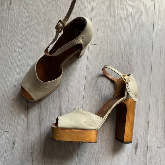 1970s Vintage Pancaldi Platform Heels Size 7 - Picture 4 of 5